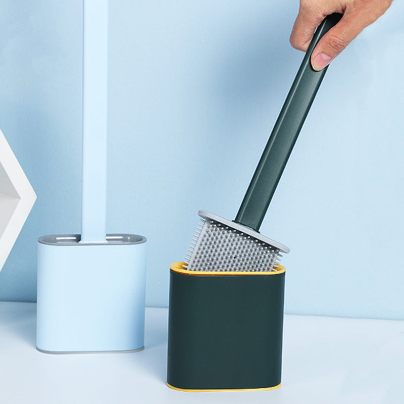 Wall-Mounted Silicone Toilet Brush Set