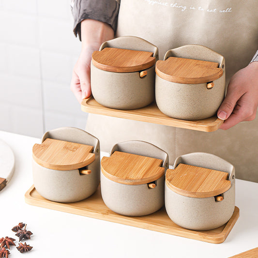 Japanese Ceramic Seasoning Jar Set