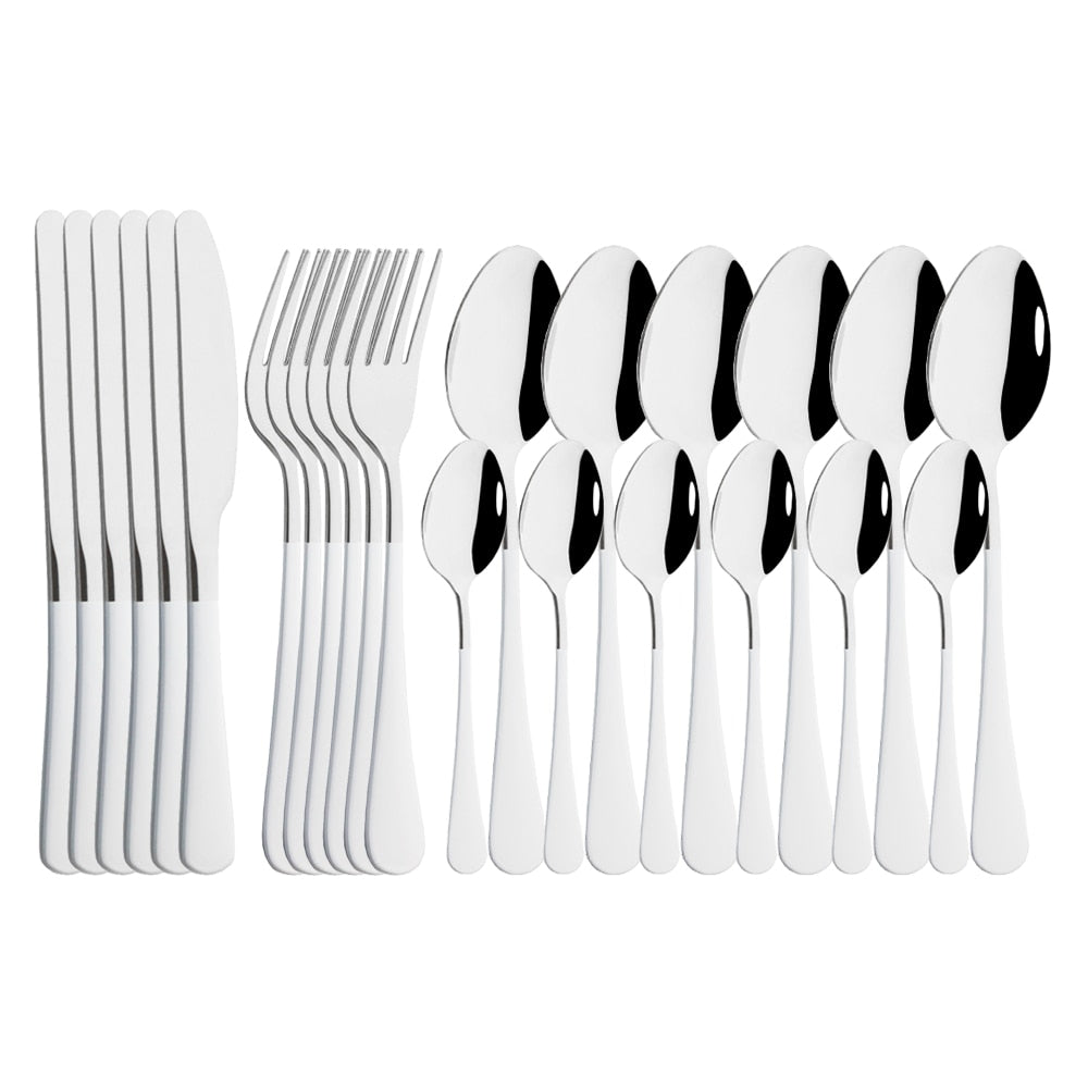 24pcs Black Mirror Dinnerware Set