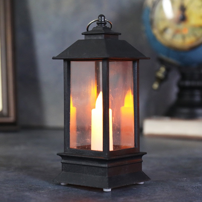 LED Flameless Lantern Vintage Castle Hanging Light