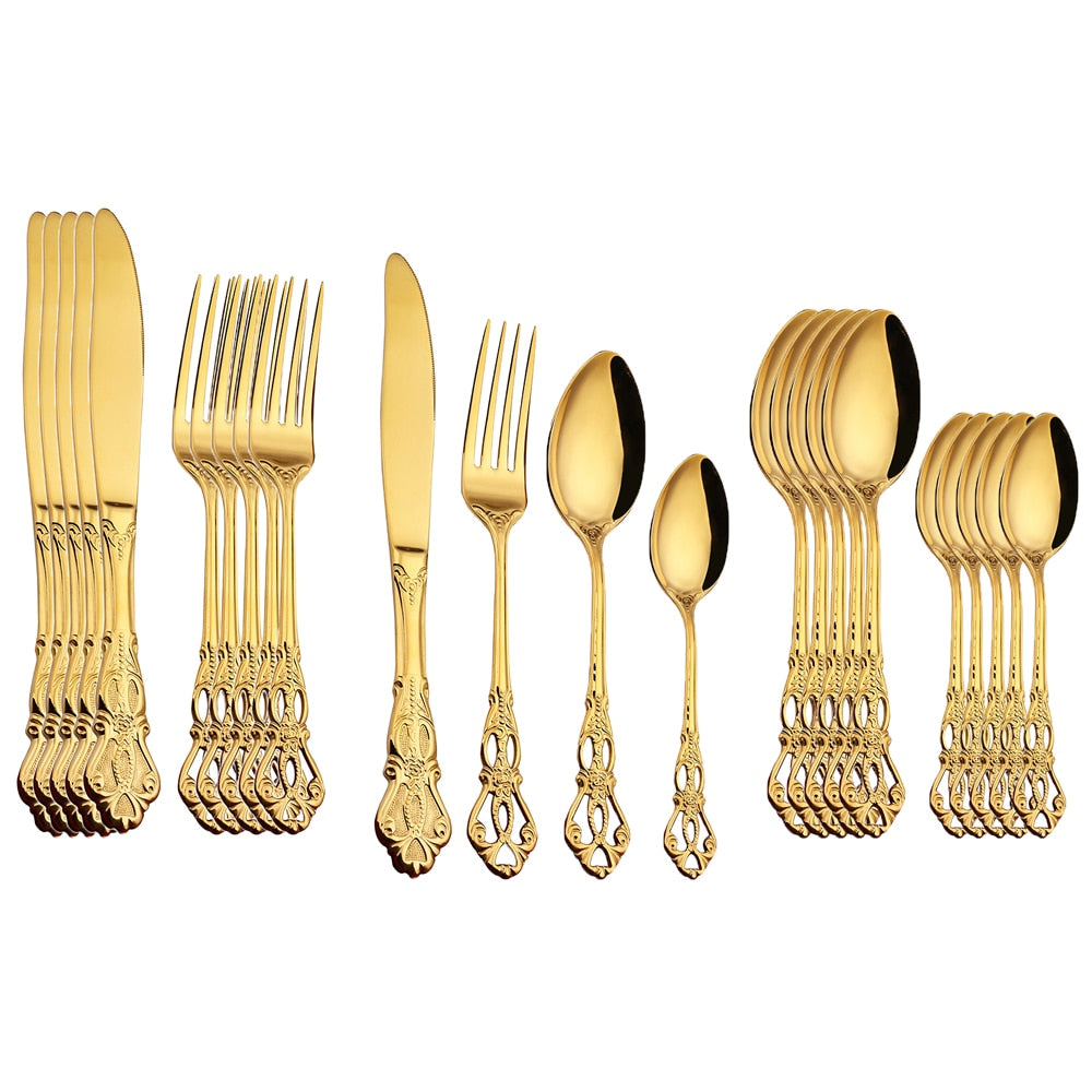 24-Piece Gold Cutlery Set