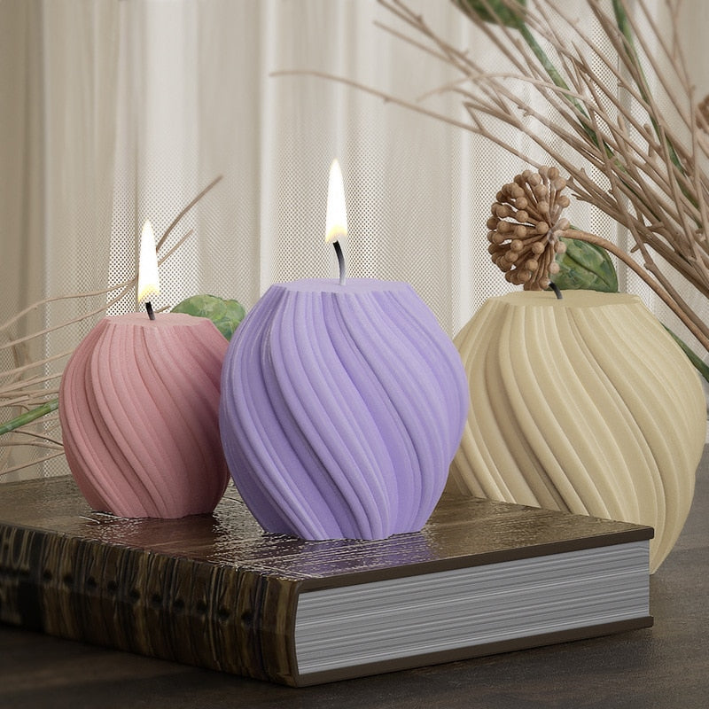 3D Rotating Pillar Candle Silicone Mold