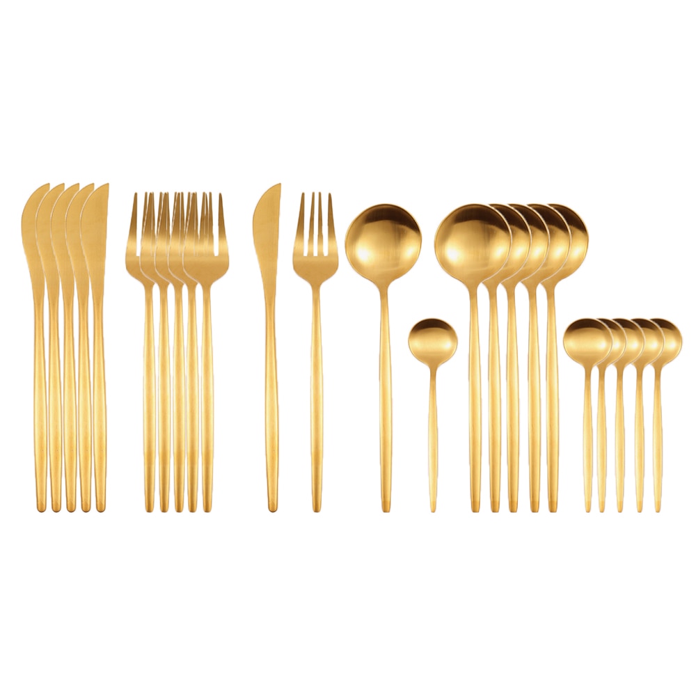 24-Piece Black and Gold Dinnerware Set