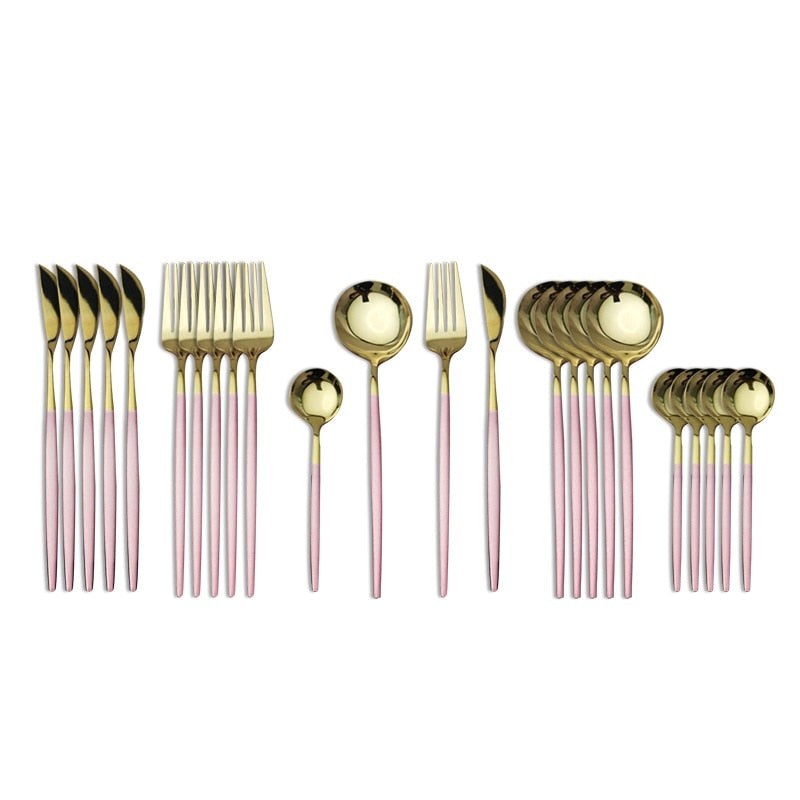 24-Piece Black and Gold Dinnerware Set