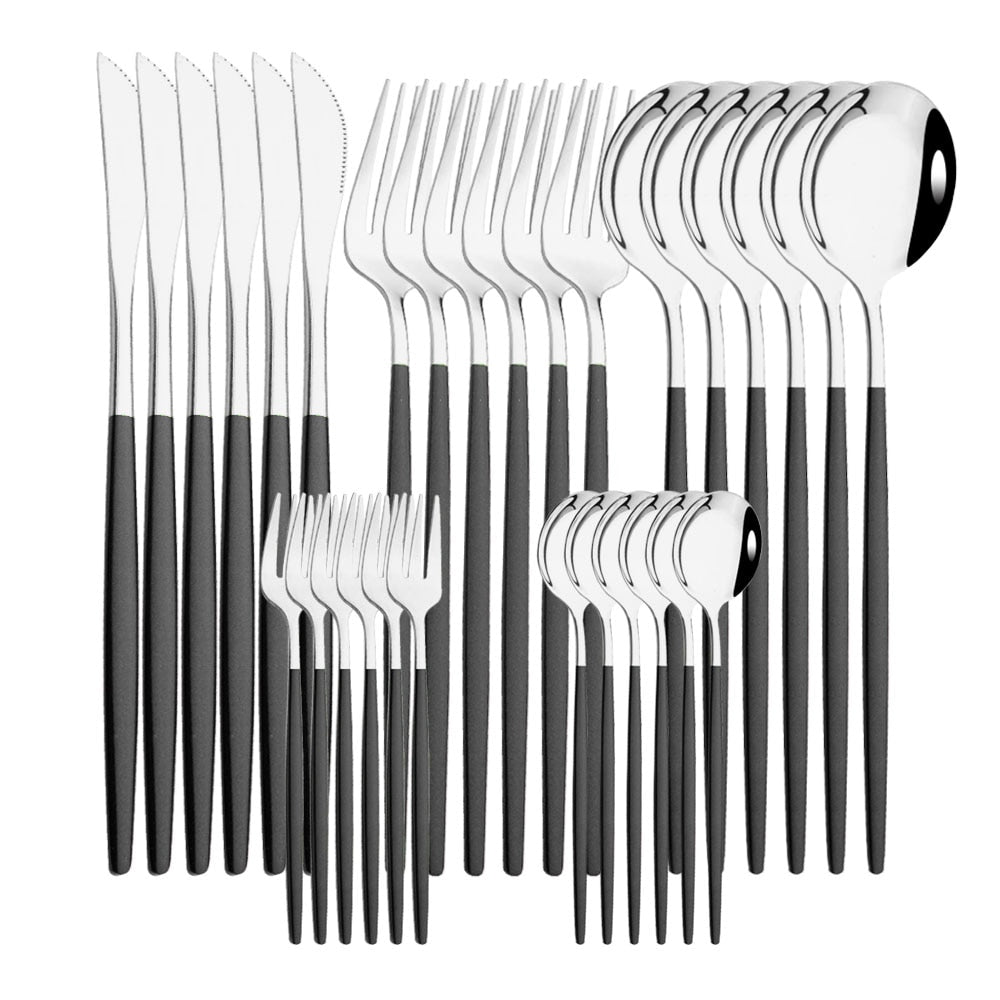 30-Piece Stainless Steel Dinnerware Set