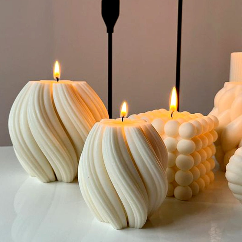 3D Rotating Pillar Candle Silicone Mold