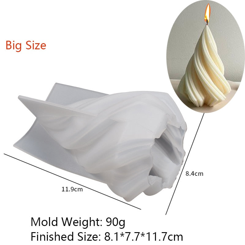 3D Rotating Pillar Candle Silicone Mold