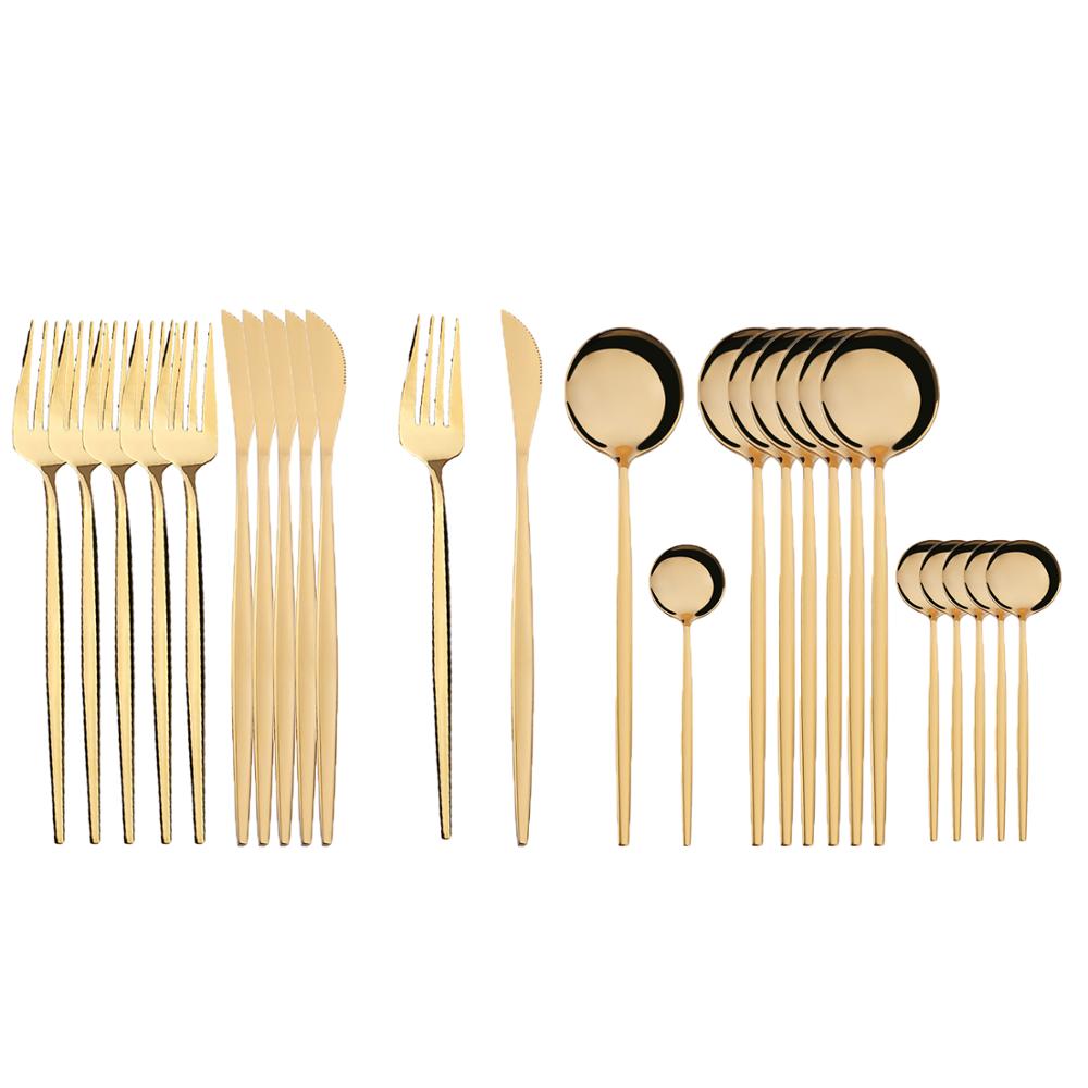 24-Piece Black and Gold Dinnerware Set