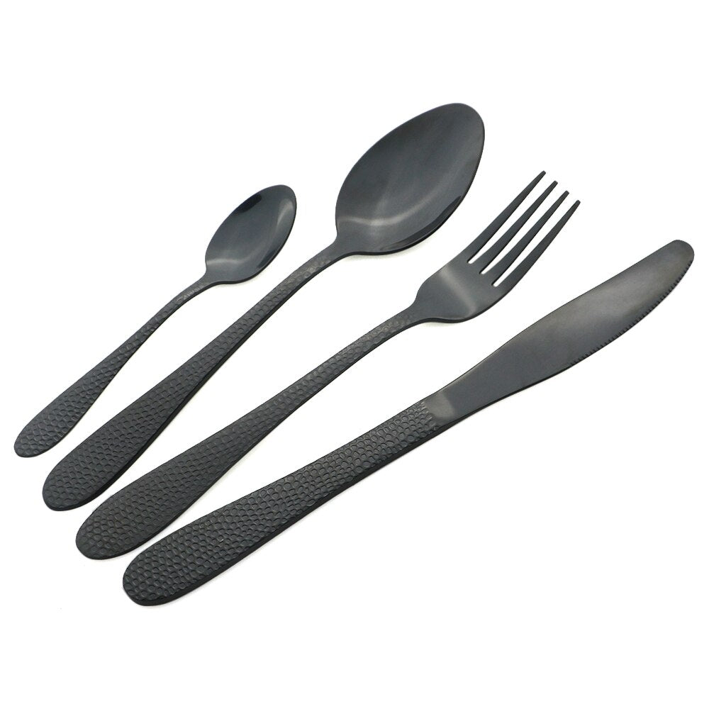 4-Piece Black Cutlery Set