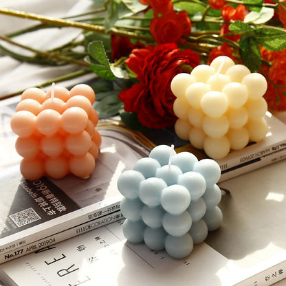 Modern Home Decoration Big Cube Bubble Candle