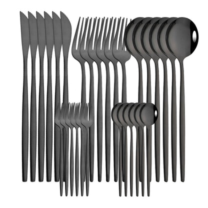 30-Piece Stainless Steel Dinnerware Set